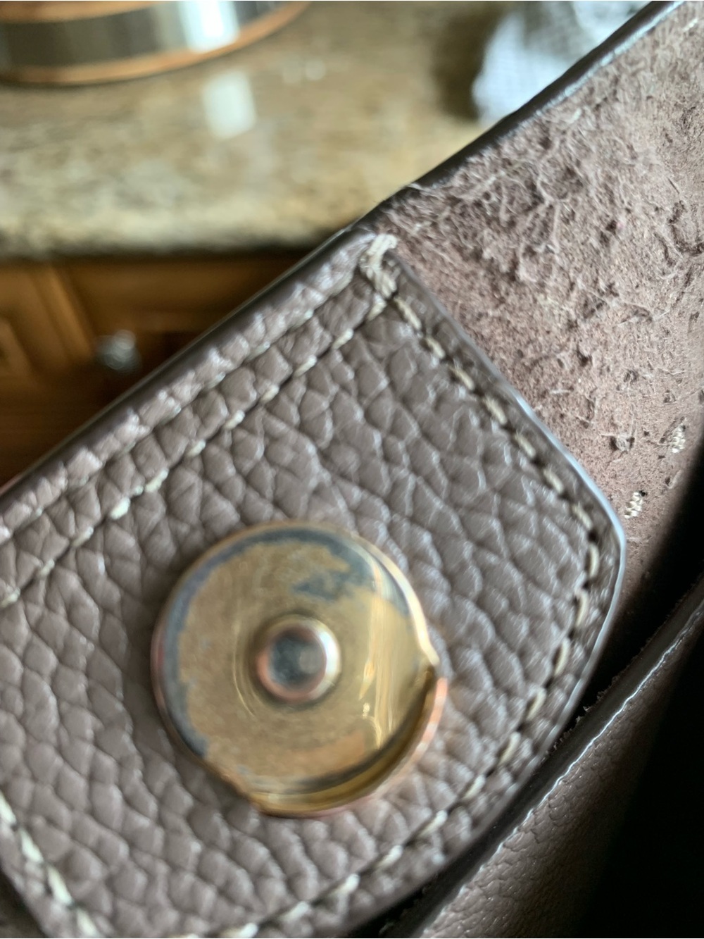 Tory Burch Taupe Pebbled Leather Shoulder Bag - Picture 14 of 16